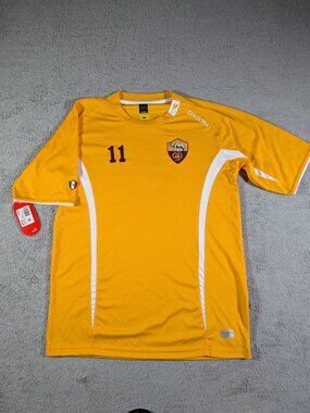 NWT Vintage 2004 Diadora AS Roma #11 Ermano Gold Soccer Jersey S